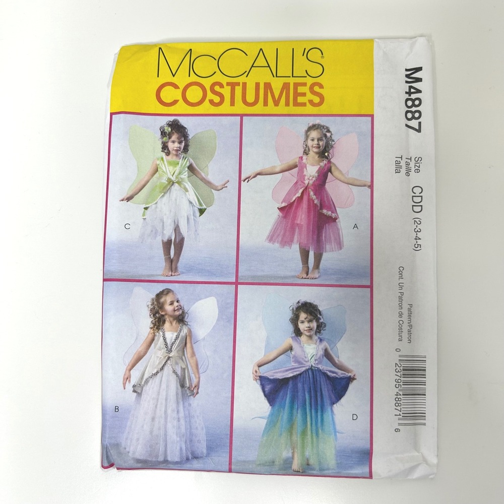 McCall's‎ Costumes Sewing Pattern M4887 Fairy Dress Size CDD (2-3-4-5) UNCUT